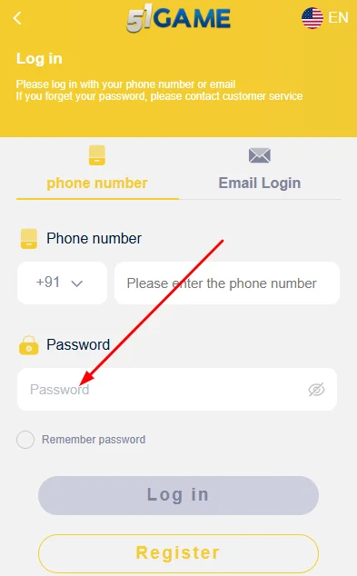 Enter the password you created